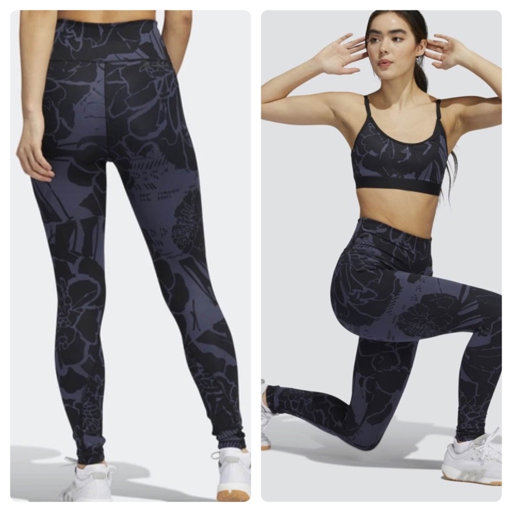 NWT Adidas Optime Flower Aeroready 7/8 Tights